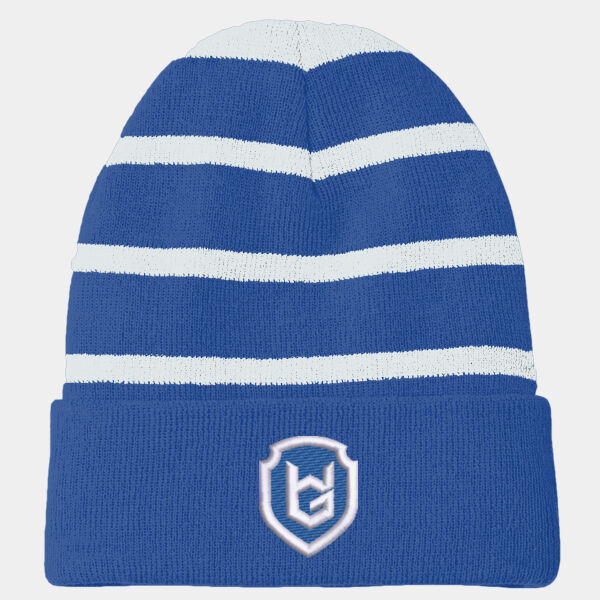 Sport-Tek Royal Blue & White Beanie Thumbnail